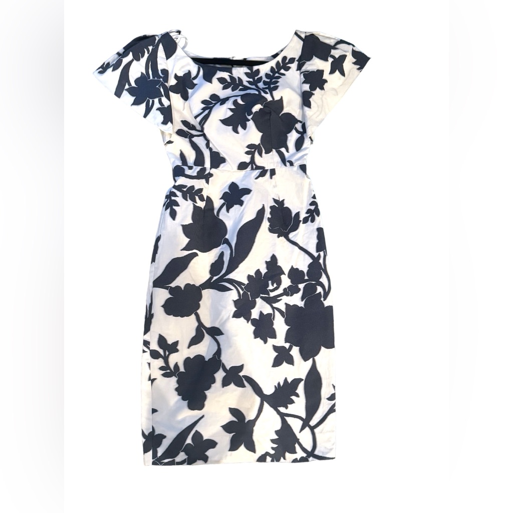 Milly Blue & White Floral Jacquard Dakota Dress